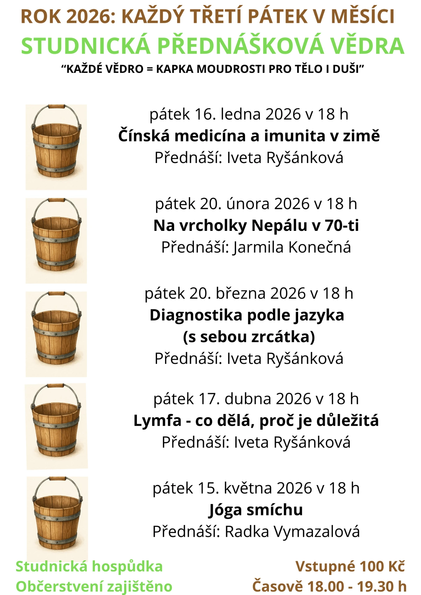 Plakát Studnická přednášková vědra 2026